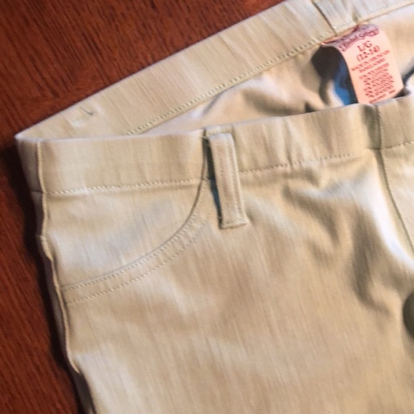 Lg 12 Faded Glory lime green jeggings euc - Picture 3 of 8